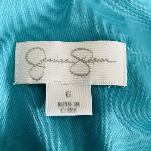 New Jessica Simpson Bluebird Blue Chiffon Pleated Dress Size 6 - Picture 5 of 8